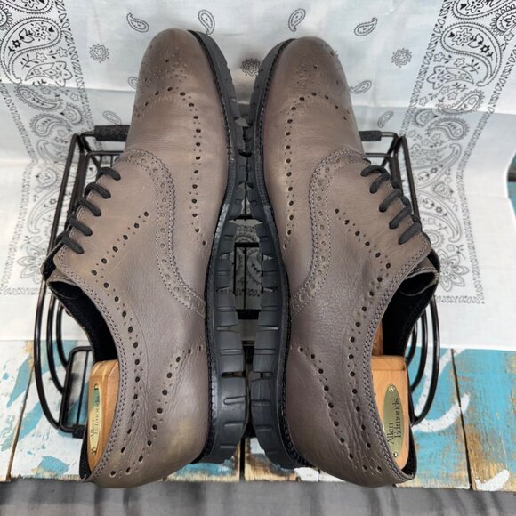 Cole Haan ZeroGrand Wingtip Oxford Burnished Pavement Men Shoes C30720 Sz 11.5 M